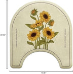 UKELER Sunflower Bathroom Rugs Set 2 Piece Water Absorbent Non Slip Bath Mat - Image 2