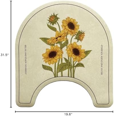 UKELER Sunflower Bathroom Rugs Set 2 Piece Water Absorbent Non Slip Bath Mat - Image 2