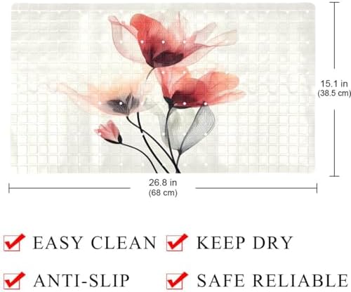 Bath Tub Shower Mat, Washable Bathtub Floor Mats, Suction Cups and Drain Holes - Image 3