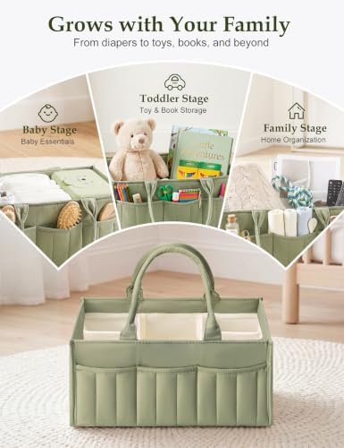 Quilted Diaper Caddy Organizer - Image 6