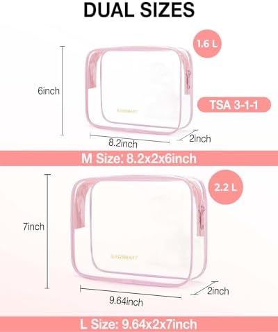 BAGSMART Clear Toiletry Bag 2-Pack TSA Approved Water-Repellent - Image 2
