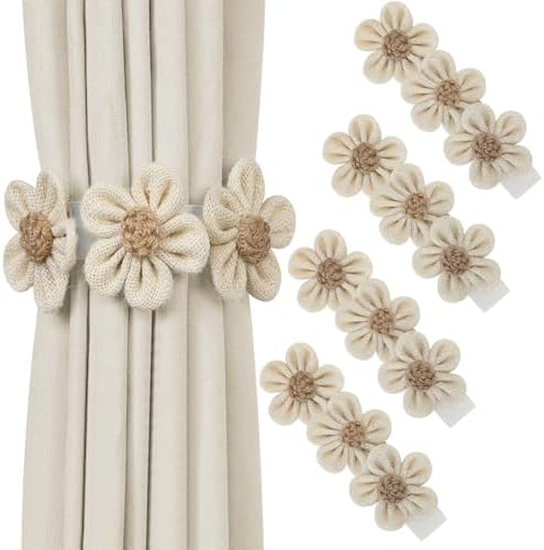 KLOGTSIND Flower Curtain Tiebacks, Decorative Curtain Holdbacks No Drill by KLOGTSINDDirect