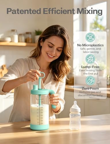 Xaproo 32oz Glass Formula Mixing Pitcher, Borosilicate Breastmilk Mixer - Image 2