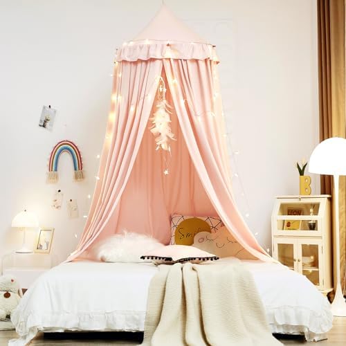 Kertnic Decor Princess Canopy for Girls Bed, Soft Smooth Playing Tent Canopy - Image 3
