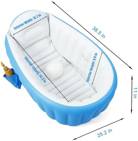 PandaEar Baby Inflatable Bathtub, Portable Travel Baby Infant Bath Tub Toddler - Image 2