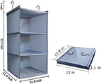 Hanging Closet Organizer 3-Shelf, Oxford Fabric Wardrobe Storage - Image 3