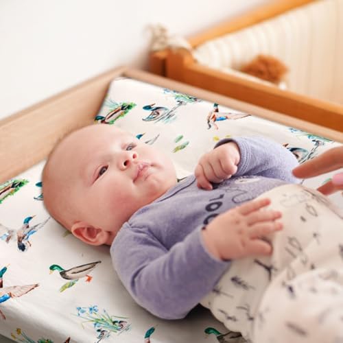 4 Pack Mallard Duck Baby Changing Pad Covers Neutral Unisex Breathable Fitted - Image 2