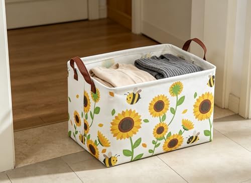 Rectangular Sunflower Baskets Gift Basket Empty Storage Bin Organizer Box Room - Image 6
