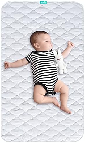 Waterproof Crib Mattress Protector, Non-Slip Quilted Pad by Bilobanbabybedding