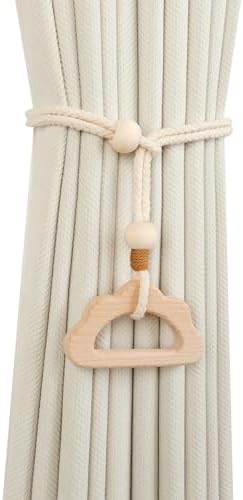 2 Pack Wooden Curtain Tiebacks by Unknown
