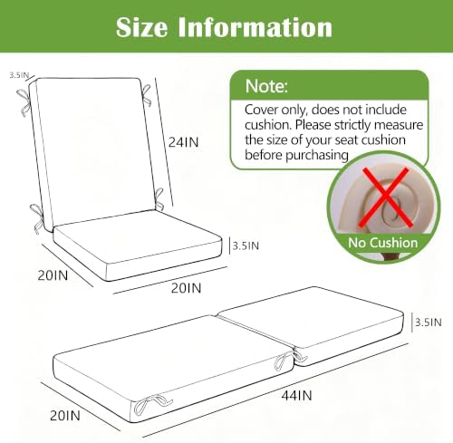 Outdoor High Back Chair Cushion Cover - Image 2