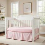 EVERYDAY KIDS Light Pink Pleated Crib Skirt; 100% Natural Cotton Nursery Crib by EVERYDAYKIDS