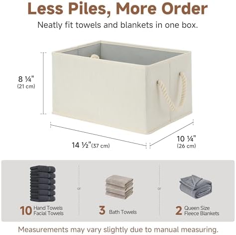 StorageWorks Storage Baskets for Shelves, Foldable Fabric Closet Storage Bins - Image 3