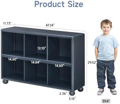 ONBRILL Kids Bookshelf with 6 Cube Storage, Toy Storage Organizer - Image 2