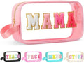 Kacctyen Mama Makeup Bag Mom Pouch Clear Chenille Letter Cosmetic Pouch by Kacctyen
