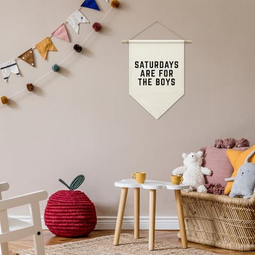Saturdays are for the Boys Pennant Hanger Banner, Kids Room Wall Decor - Image 3