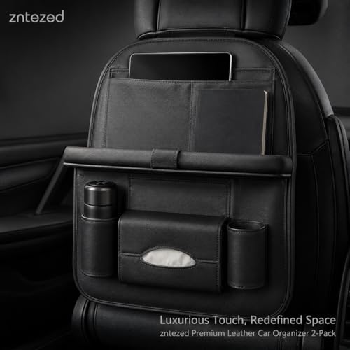 2 Pack Leather Look Car Backseat Organizer - Image 3