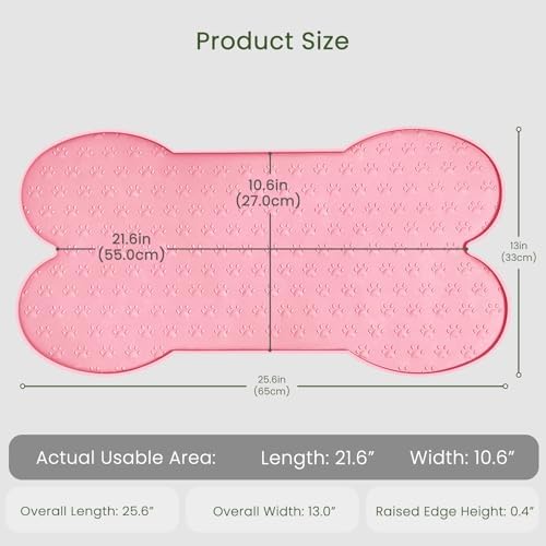 PWTAA Dog Food Mat Anti-Slip Silicone Dog Bowl Mat Thicker Pet Placemat - Image 2