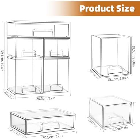 Baby Bottle Organizer, 5 Pack Stackable Storage Drawers - Image 3