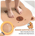 Baby Bath Mat for Kids Toddler 30"x18" Non Slip Bathtub Mat Brown - Image 5