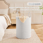 Artfeel Laundry Basket, Woven Cotton Rope Laundry Hamper, 80L - Image 3