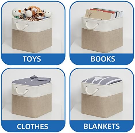 Temary Cube Storage Bins 11 x 11 Fabric Storage Baskets 4 Pack Storage Cubes - Image 5