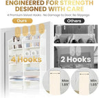 HOMELUX THEORY Over the Door Organizer, 6-Tier XL, 100D Fabric, Light Gray - Image 4