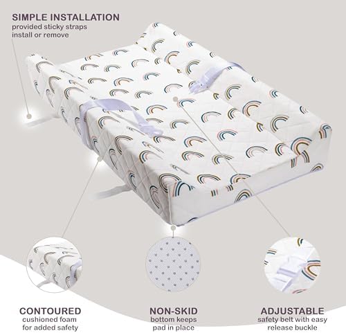 Organic Cotton Covered Contoured Baby Changing Pad | Waterproof Foam Mattress - Image 3