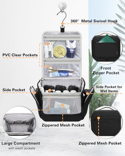 Relavel Hanging Toiletry Bag for Men, Large Travel Bag for Women - Image 2