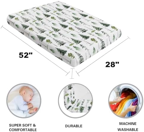 4 Pack Woodland Forest Animals Wood Neutral Unisex Fitted Baby Crib Sheets Set - Image 7