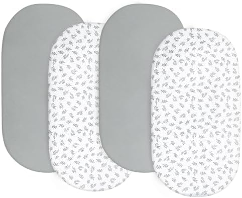 Baby Bassinet Sheets 4 Pack Compatible by Bilobanbabybedding