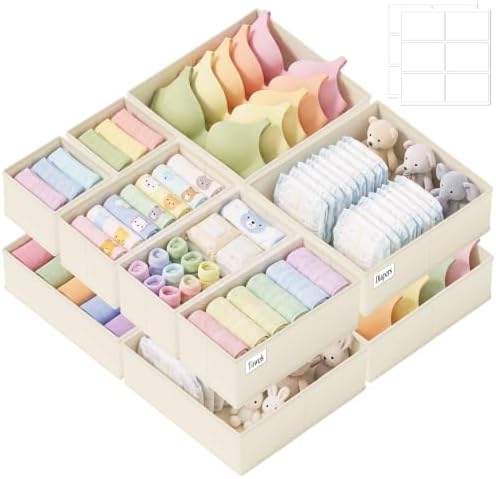 Drawer Organizer Storage for Clothes, 10 Pack by SIXDOVE
