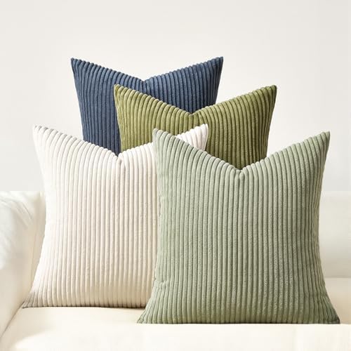 Topfinel Decorative Velvet Pillow Covers 18x18 Muted Teal Boho Farmhouse Couch by Topfinel