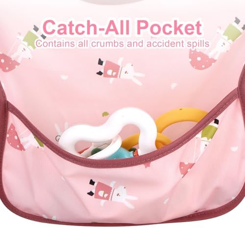 Accmor Waterproof Baby Bibs for Eating, Mess Proof Toddler Feeding Bibs for - Image 4