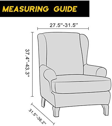 Granbest Premium Water Repellent Wingback Chair Cover 2-Piece High Stretch - Image 5