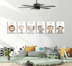 6Pcs Nursery Bible Verse Animal Canvas Wall Art Cute Woodland Animals Christian - Image 5
