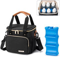 Breastmilk Cooler Bag with Ice Pack Fits 6 Baby Bottles up to 9 Ounce, Breast by BABEYER