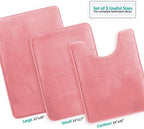 Clara Clark 3 Piece Bathroom Rugs Bath Mat Set, Velvet Memory Foam Bath Mats - Image 3