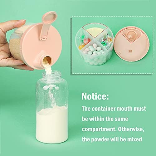 Accmor Baby Formula Dispenser On The Go, Non-Spill Rotating Four-Compartment - Image 5
