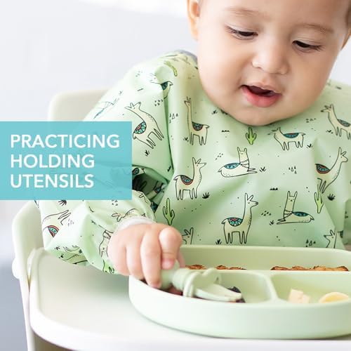 Bumkins Baby Utensils Set, Chewtensils Silicone Spoons - Image 2