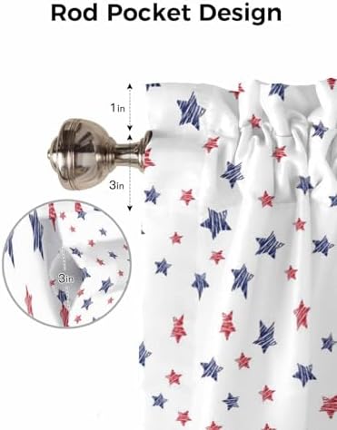 Vandarllin 4th of July Kitchen Curtains Valances - Image 7
