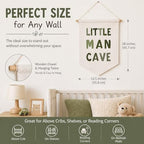 Little Man Cave Banner for Boys Room, Baby Boy Nursery Decor, Toddler Kids Room - Image 2