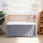 Shunjie.Home Scallop Edge Crib Skirt Dark Grey, 100% Egyptian Cotton 400 Thread - Image 7