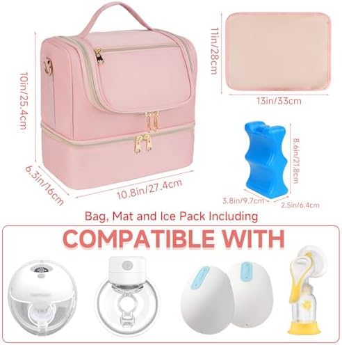 Wearable Breast Pump Bag with Cooler Compartment Fits - Image 2