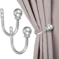 Sumnacon Set of 2 Decorative Curtain Holdbacks, Wall Mounted Aluminum Alloy by Sumnacon