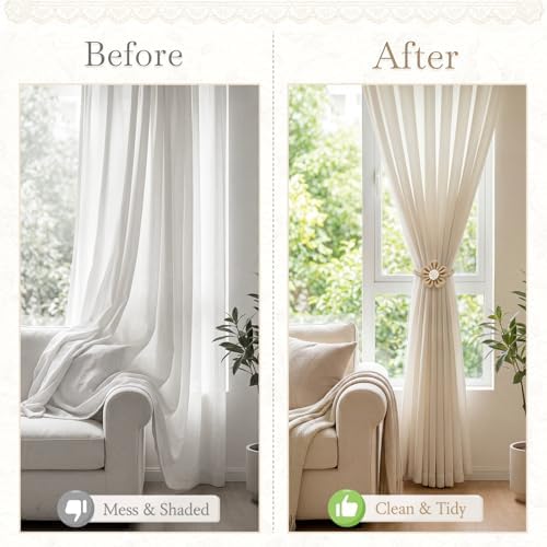 VIS'V Magnetic Curtain Tiebacks, Boho Curtain Holdbacks - Image 5