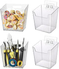 Clear Adhesive Wall Storage Bins, 4 Pack Cabinet Door Organizer Cups by LIGHTDUST