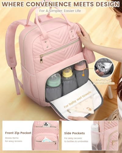 Pritent Diaper Bag Backpack, Baby Bag Backpack Baby Essentials - Image 4
