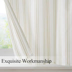 ZJDECOR Beige Striped Semi Sheer Kitchen Curtain Valances - Image 3