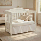 EVERYDAY KIDS White Pleated Crib Skirt; 100% Natural Cotton Nursery Crib by EVERYDAYKIDS